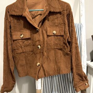Brown Cordorouy Jacket Size M. Never worn.